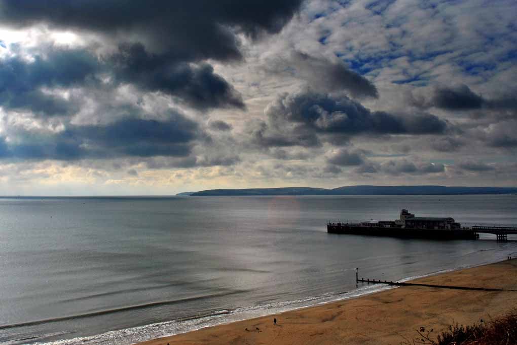 Bournemouth Pier And Beach Dorset England UK 18"X12" Print