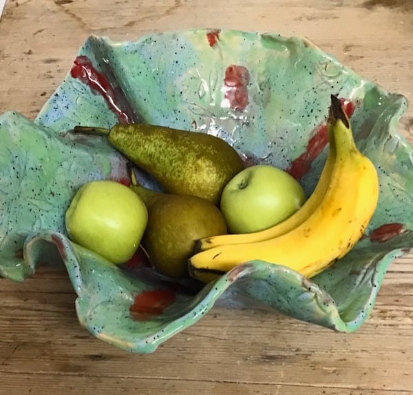 Large Decorative Handmade Ceramic Fruit, Salad Bowl 