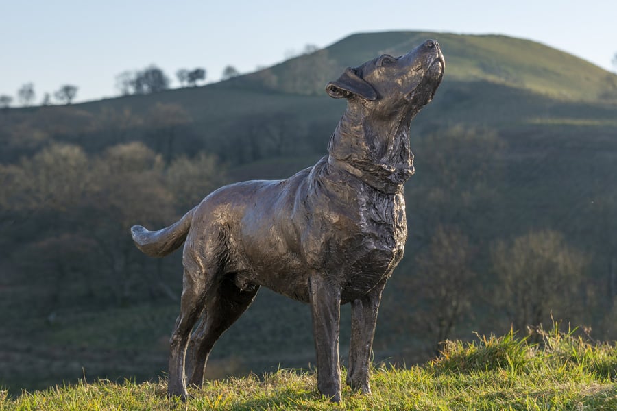 Standing Labrador Dog Statue Large Bronze Resin Garden Sculpture