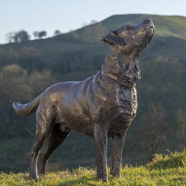 Standing Labrador Dog Statue Large Bronze Resin Garden Sculpture