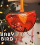 Orange fused glass BABY bird - Image 1