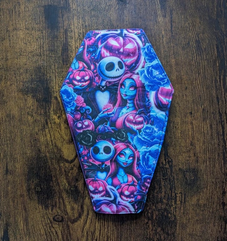 Handmade Skeleton Coffin Cosmetic Bag – Gothic Halloween Makeup Pouch by Agira