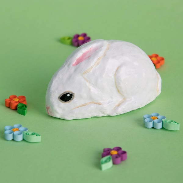 Cute White Easter Bunny