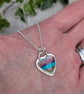 Sterling Silver Multicoloured Surfite Heart Necklace - JBJ2071 - Image 2