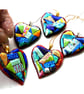 Patchwork Heart Dichroic Fused Glass Pendant Colour Choice Valentine - Image 8