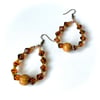 Amber Beaded Hoop Style Earrings