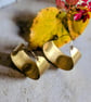 Gold-Filled & Brass Hoop Earrings; Textured Polka Dot Dangle Earrings - Image 4