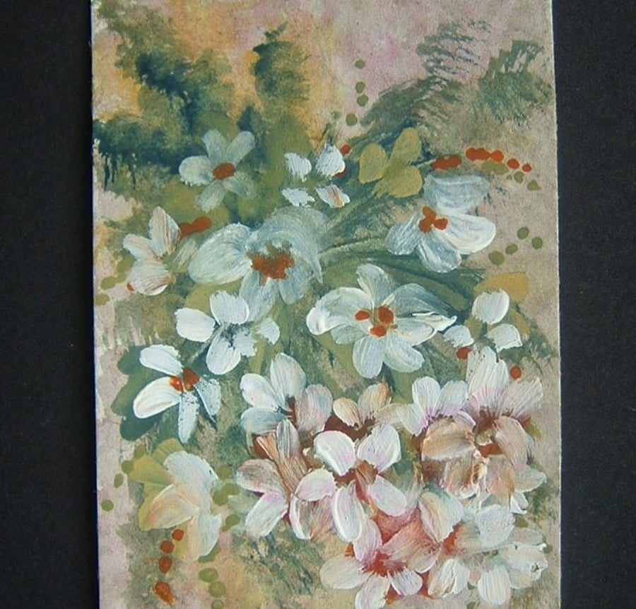 aceo art painting floral flowers watercolour ref 300