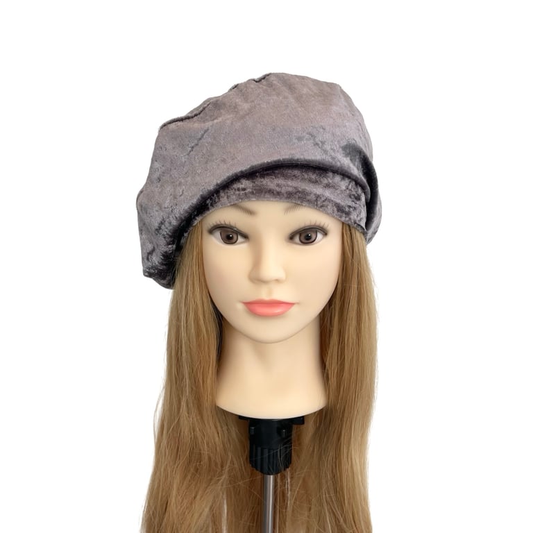 Crushed Velvet Beret Hat Stylish Lightweight Cap Hat for Women Vintage Beret Hat