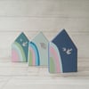 Wooden House, Rainbow House, House Ornament, Housewarming Gift