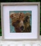 Unframed Needle Felted Brown Bear Portrait - Image 1