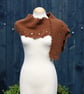 Hand knit natural coloured Alpaca scarf with beaded edging - Design S145 - Image 4