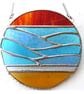 Sea Ring Suncatcher Stained Glass Handmade Beach Seaside Sunset 004 - Image 2