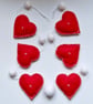 Red Felt Hearts and White Felted Balls Garland Bunting - Home & Party Decoration