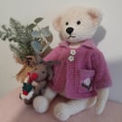 Christmas Bear, Handknitted Teddy Bear