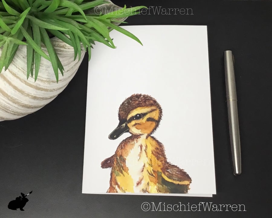 Duckling Art Card - Blank or personalised for any occasion 