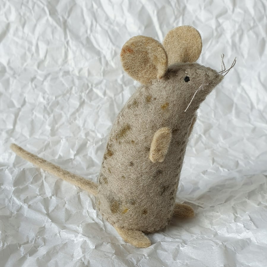 Upright Felt Mouse - Pebble grey