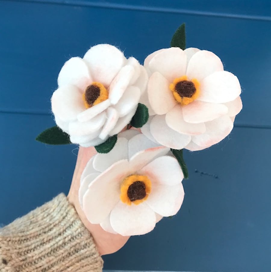 Felt Flowers Butterfly Ranunculus