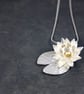 Water Lily Pendant, Summer Flower Necklace - Image 2