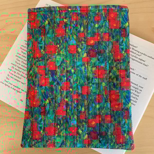 Klimt Field Of Poppies Quilted Fabric Book Sleeve - Paperback Size