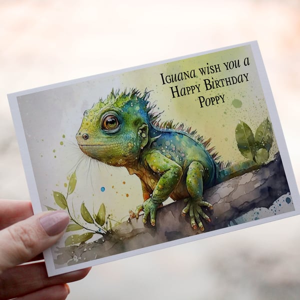 Iguana Birthday Card, Card for Birthday, Birthday Card, Friend Birthday Card