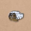 Sleeping Bears hard enamel pin, hugging, love and friendship, hug, bear