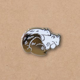 Sleeping Bears hard enamel pin, hugging, love and friendship, hug, Valentines