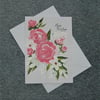 original hand painted floral Best wishes blank greetings card ( ref F 60 )