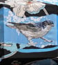 This Guest Of Summer - House Martin and Bees Textile Artwork