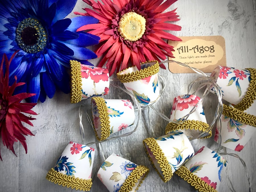 Mini Lampshade Fairy Lights - Liberty fabric - Eva Belle