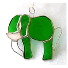Elephant Suncatcher Stained Glass Green 