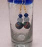 Earrings in dark sage, navy and sienna swirl - Image 1