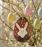 Clay Bunny Rabbit Half Easter Egg Hanging Ornament Decoration - Image 1