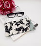 Cream and black butterfly fabric glasses case . - Image 9