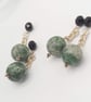 Green Jade Beaded Men's Cufflinks, Men's Beaded Cufflinks - Image 2