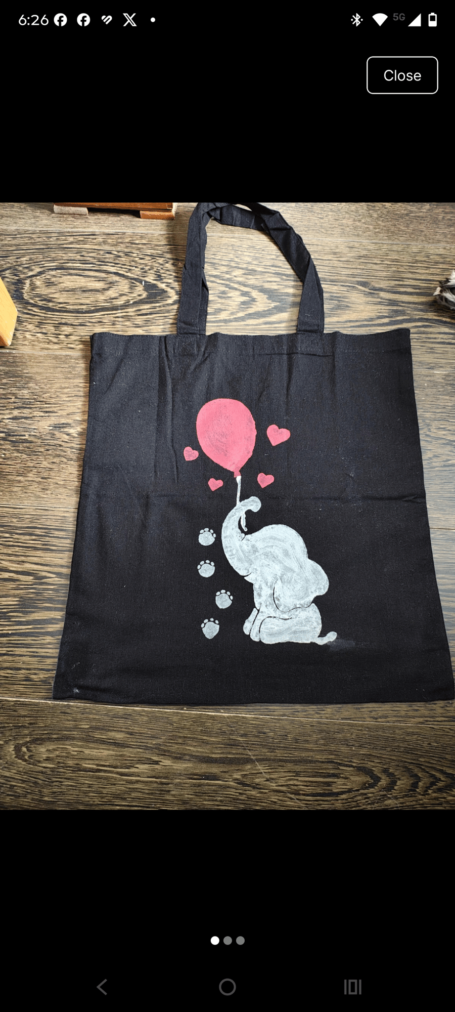 Hand painted tote bag 