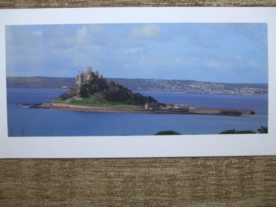 Photographic greetings card of St.Michael's Mount, in Mount's Bay.