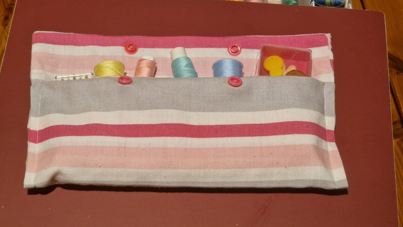 Pink, White and Grey Pencil Case