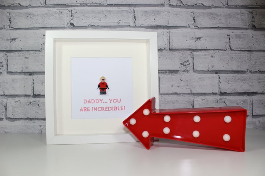 MR INCREDIBLE - FATHERS DAY SPECIAL - FRAMED LEGO MINIFIGURE