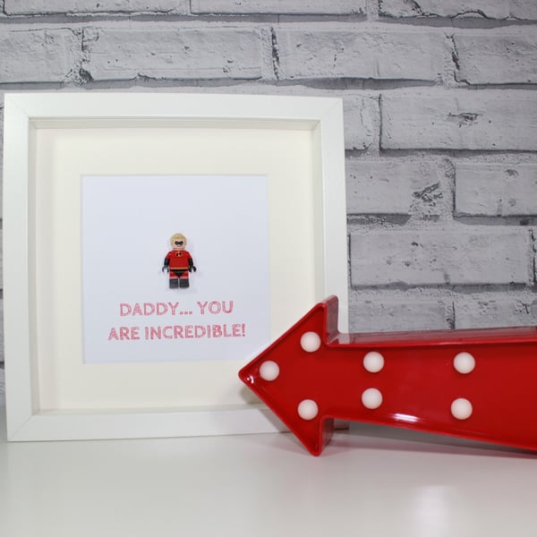MR INCREDIBLE - FATHERS DAY SPECIAL - FRAMED LEGO MINIFIGURE