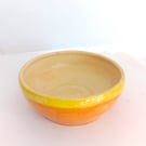  yellow Orange Ceramic Serving Bowl: Handmade Pottery, 400ml