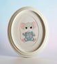Hand-Painted Mouse Wall Art, Framed Oval Acrylic Nursery Decor
