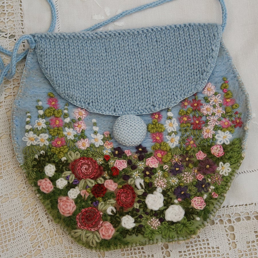 Garden - Embroidered and Felted Bag