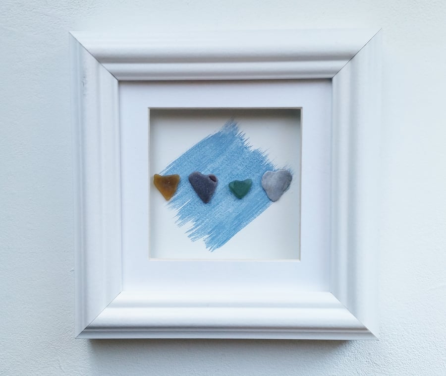 Shabby Chic Coastal Wall Decor, Framed Beach Wall Art, Made in Cornwall, Cornish