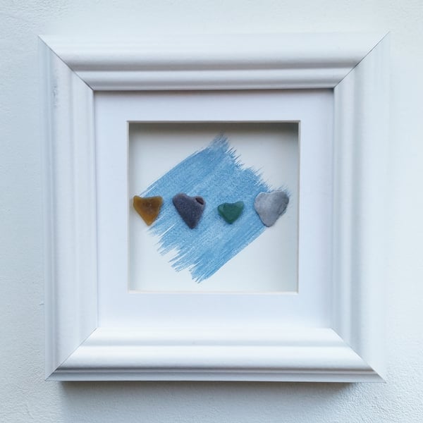 Shabby Chic Coastal Wall Decor, Framed Beach Wall Art, Made in Cornwall, Cornish