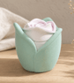 Hand Painted Mint Green and Pink Rose Jewellery Box, Floral Trinket Pot