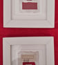Colourful Combinations Red Grey Natural Handstitched Geometric Art Picture - Image 10
