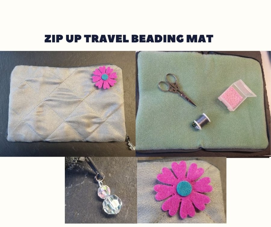 Quilted beading mat - Travel Zip up