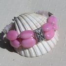 Rose Quartz Gemstone Beaded Chakra Bracelet "Sweet Candy"