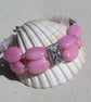 Rose Quartz Gemstone Beaded Chakra Bracelet "Sweet Candy"